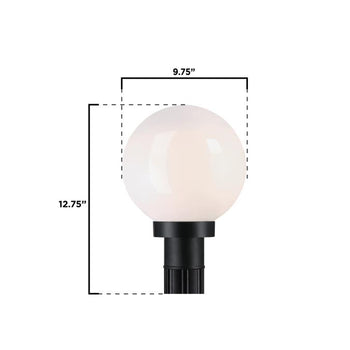 One-Light Outdoor Polycarbonate Post-Top Fixture, Black Finish