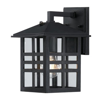 Caliste One-Light Outdoor Wall Fixture with Dusk-To-Dawn Sensor, Black Finish