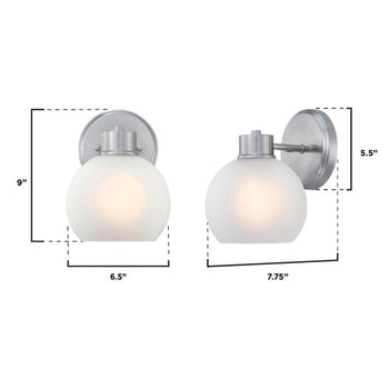 Dorney One-Light Wall Fixture, Brushed Nickel Finish