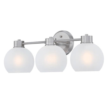 Dorney Three-Light Wall Fixture, Brushed Nickel Finish