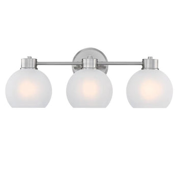 Dorney Three-Light Wall Fixture, Brushed Nickel Finish