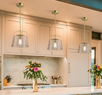 Hallein One-Light Indoor Pendant, Champagne Brass Finish