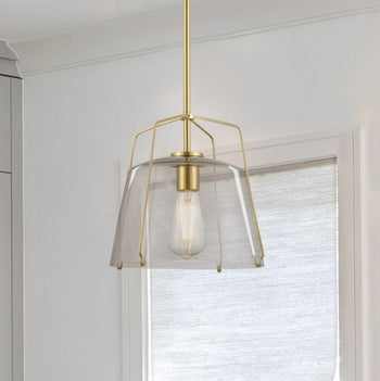 Hallein One-Light Indoor Pendant, Champagne Brass Finish