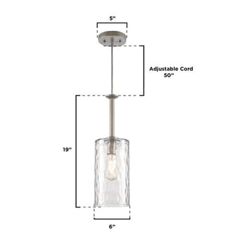 Hernando One-Light Indoor Mini Pendant, Industrial Steel Finish