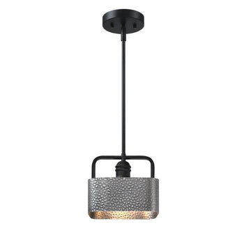 Bexar One-Light Indoor Mini Pendant, Matte Black and Dark Pewter Finish