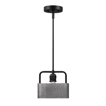 Bexar One-Light Indoor Mini Pendant, Matte Black and Dark Pewter Finish
