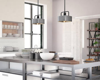 Bexar One-Light Indoor Mini Pendant, Matte Black and Dark Pewter Finish