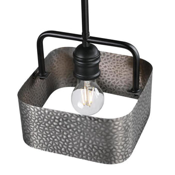 Bexar One-Light Indoor Mini Pendant, Matte Black and Dark Pewter Finish