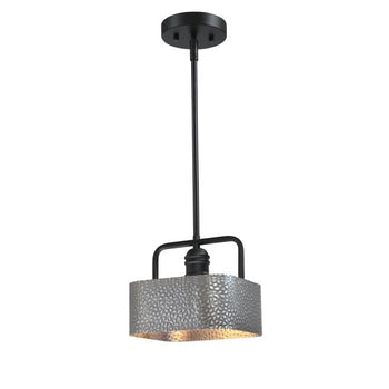 Bexar One-Light Indoor Mini Pendant, Matte Black and Dark Pewter Finish