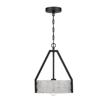 Callowhill One-Light Indoor Pendant, Matte Black and Antique Ash Finish
