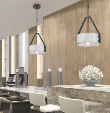 Callowhill One-Light Indoor Pendant, Matte Black and Antique Ash Finish