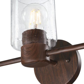 Sylvestre Three-Light Wall Fixture, Walnut Finish