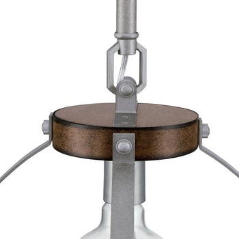 Oak Lane One-Light Indoor Pendant/Semi-Flush Mount Ceiling Fixture, Barnwood Finish with Galvanized Steel Accents