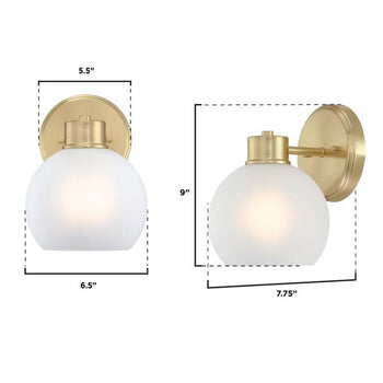Dorney One-Light Wall Fixture, Champagne Brass Finish