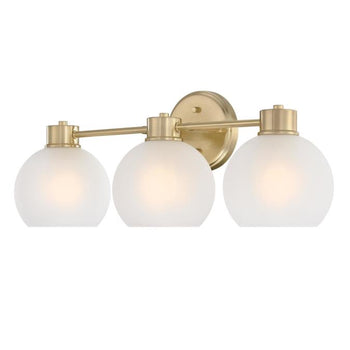 Dorney Three-Light Wall Fixture, Champagne Brass Finish