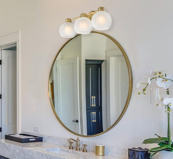 Dorney Three-Light Wall Fixture, Champagne Brass Finish