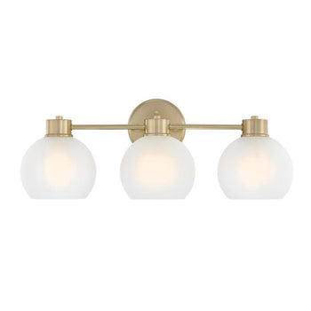 Dorney Three-Light Wall Fixture, Champagne Brass Finish