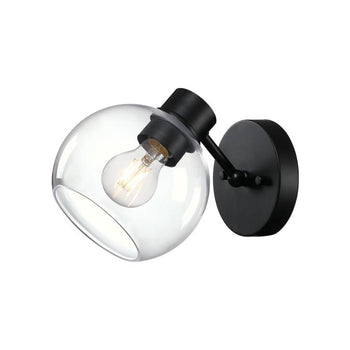 Hyson One-Light Wall Fixture, Matte Black Finish
