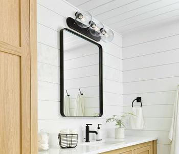 Hyson Three-Light Wall Fixture, Matte Black Finish