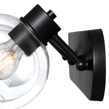Hyson Three-Light Wall Fixture, Matte Black Finish