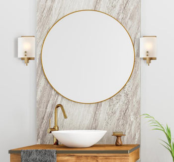 Enzo James One-Light Wall Fixture, Brushed Brass Finish