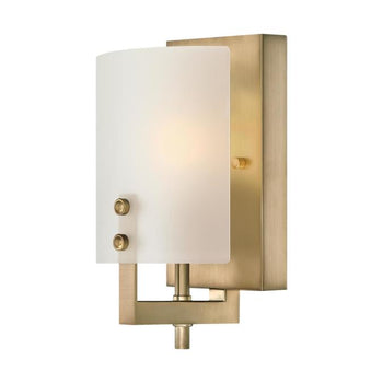 Enzo James One-Light Wall Fixture, Brushed Brass Finish