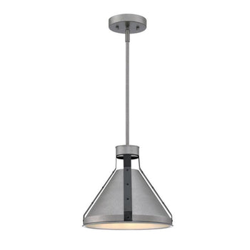 Pennsauken One-Light Indoor Pendant, Industrial Steel Finish with Iron Accents
