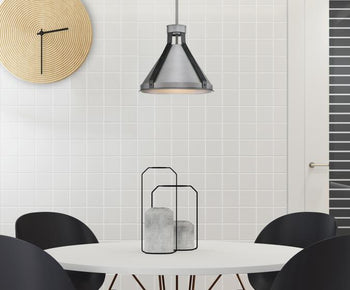 Pennsauken One-Light Indoor Pendant, Industrial Steel Finish with Iron Accents