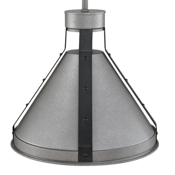Pennsauken One-Light Indoor Pendant, Industrial Steel Finish with Iron Accents