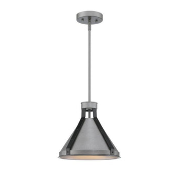 Pennsauken One-Light Indoor Pendant, Industrial Steel Finish with Iron Accents