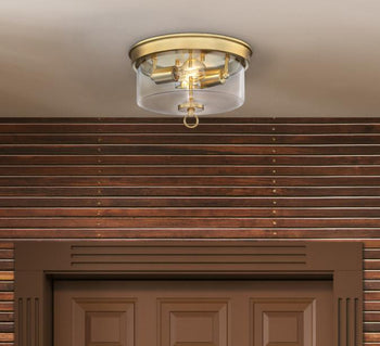 12 in. Lebanon 2 Light Flush, Champagne Brass Finish