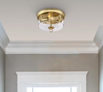 12 in. Lebanon 2 Light Flush, Champagne Brass Finish