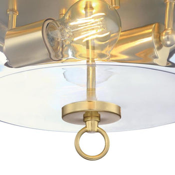 12 in. Lebanon 2 Light Flush, Champagne Brass Finish