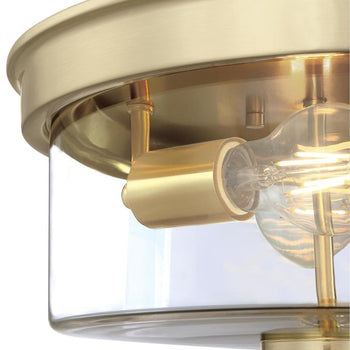 12 in. Lebanon 2 Light Flush, Champagne Brass Finish