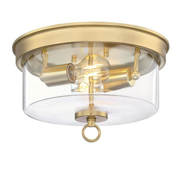 12 in. Lebanon 2 Light Flush, Champagne Brass Finish