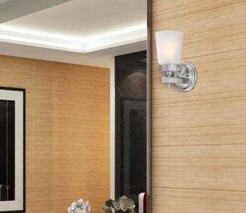 Reynaldo One-Light Wall Fixture, Brushed Nickel Finish