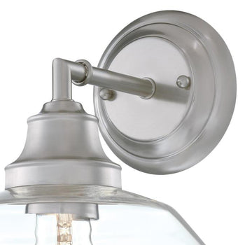 Iron Hill One-Light Wall Fixture, Brushed Nickel Finish