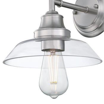 Iron Hill One-Light Wall Fixture, Brushed Nickel Finish