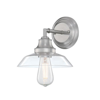 Iron Hill One-Light Wall Fixture, Brushed Nickel Finish