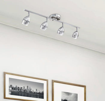 Borgata Four-Light LED Track Light Kit, Brushed Nickel Finish