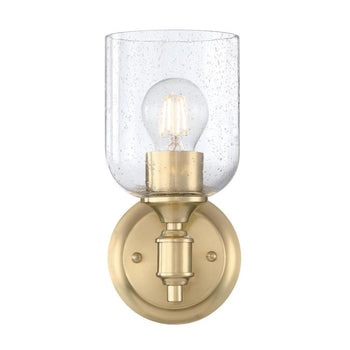 Basset One-Light Wall Fixture, Champagne Brass Finish