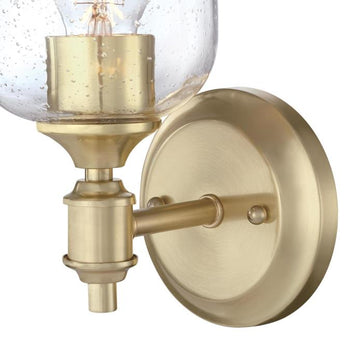 Basset One-Light Wall Fixture, Champagne Brass Finish