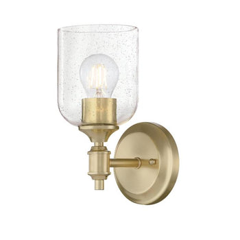 Basset One-Light Wall Fixture, Champagne Brass Finish