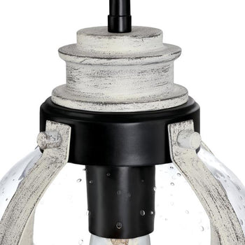 Cindy One-Light Indoor Mini Pendant, Matte Black Finish with Antique Ash Accents