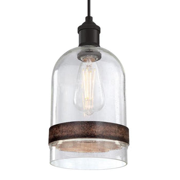 Tarrant One-Light Indoor Mini Pendant, Black-Bronze Finish