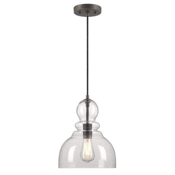 Fiona One-Light Indoor Pendant, Black-Bronze Finish with Highlights