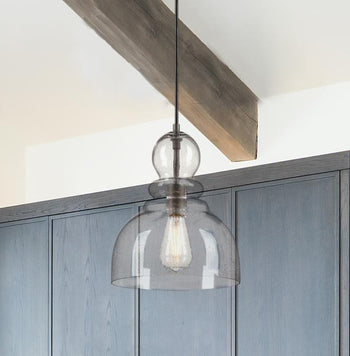 Fiona One-Light Indoor Pendant, Black-Bronze Finish with Highlights