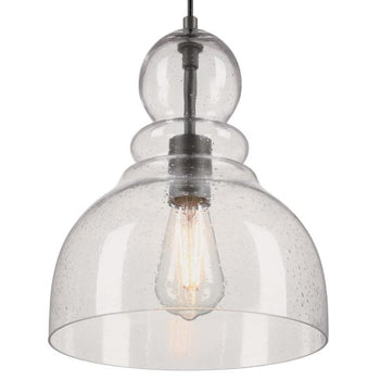 Fiona One-Light Indoor Pendant, Black-Bronze Finish with Highlights