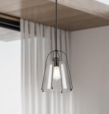 Kewadin One-Light Indoor Pendant, Matte Black Finish