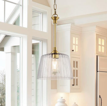 Aggie One-Light Indoor Pendant, Brushed Brass Finish